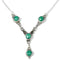 Blue Topaz Stone Necklace 925 Silver 10.89g