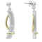 Silver-Diamond Earrings 30 Diamonds .150 Carat T.W. 925 Silver 1.92g