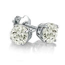 Gold-Diamond Earrings 170 Diamonds .510 Carat T.W. 10K White Gold 3.58g