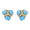 Aquamarine Gold-Diamond & Stone Earrings 28 Diamonds .28 Carat T.W.