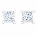 Stud Diamond Earrings 4 Diamonds 2.32 Carat T.W. 14K White Gold 2g