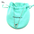 TIFFANY & CO. PALOMA PICASSO OPEN HEART DIAMOND NECKLACE 2.67G 18K-W/G, 2-ROUND