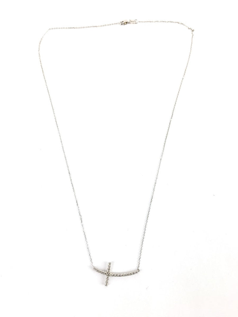 Diamond Necklace 10 Diamonds .20 Carat T.W. 14K White Gold 1.84g