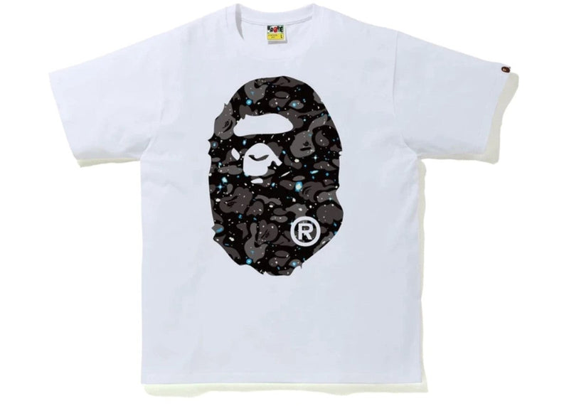 A BATHING APE SPACE CAMO SIDE BIG APE HEAD TEE WHITE