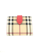 BURBERRY LUNA HOUSE CHECK & DERBY WALLET RED