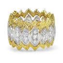 Lady's Diamond Cresant Moon Ring 25 Diamonds .25 Carat T.W. 10K Yellow Gold 2.4g