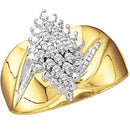 Lady's Diamond Cluster Ring 25 Diamonds .25 Carat T.W. 10K Yellow Gold 2.16g