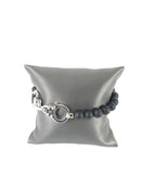 King Baby Sterling Silver Black Oynx Hand Cuff Bracelet