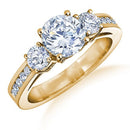 LADY'S DIAMOND ENGAGEMENT RING 4.34G 14K-W/G, 90-ROUND BRILLIANT CUT DIAMOND 2.7