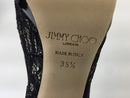 JIMMY CHOO LUNA PEEP TOE LACE BLACK