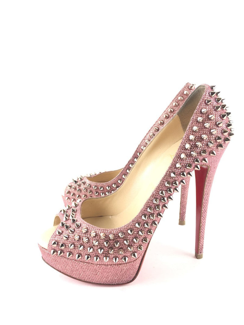 CHRISTIAN LOUBOUTIN LADY PEEP SPIKES 150MM HEELS