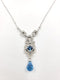 Aquamarine Diamond Necklace 20 Diamonds .20 Carat T.W. 14K White Gold