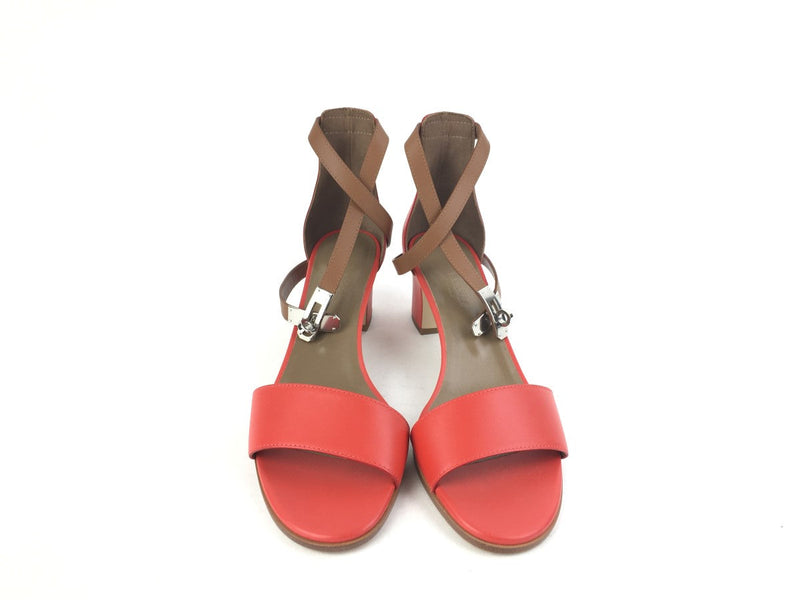 HERMÈS MANEAGE LEATHER CALFSKIN SANDALS RED