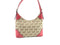 MICHAEL KORS MILLBROOK COLLECTION SIGNATURE MK JACQUARD HOBO BAG BEIGE/RED