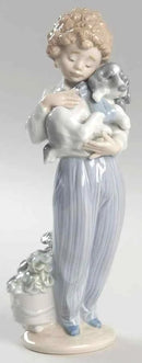 LLADRO "SCHOOL DAYS" YOUNG GIRL WITH BOUQUET & BRIEFCASE 7604