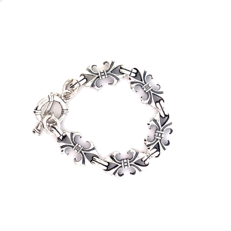 SILVER FLOR DE LIS BRACELET 60.75G SILV-925