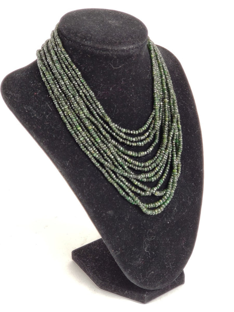 Chrome Diopside Necklace 14K Yellow Gold 110.9g