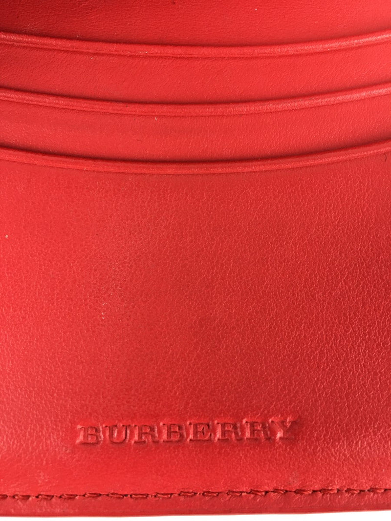 BURBERRY LUNA HOUSE CHECK & DERBY WALLET RED