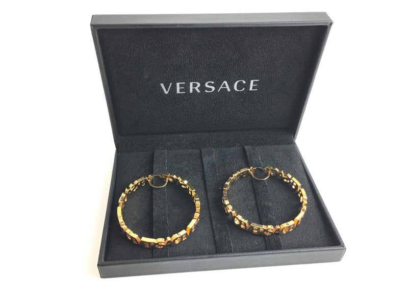 VERSACE MEDUSA GRECA HOOP EARRINGS