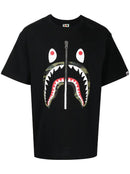 A BATHING APE ZIP-PRINT COTTON T-SHIRT