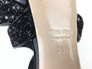 MIU MIU BLACK CRYTAL ZIP BACK HEELS