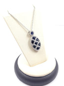 Synthetic Sapphire Diamond & Stone Necklace 100 Diamonds 1.00 Carat T.W.