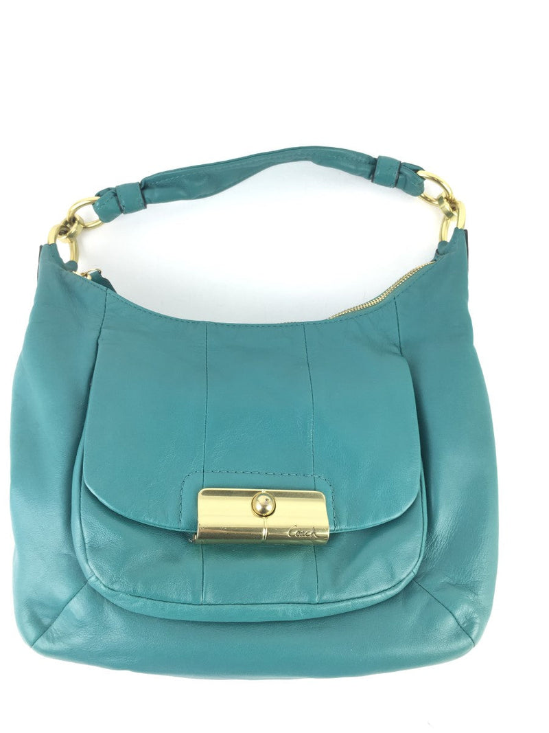 COACH KRISTIN LARGE LEATHER HOBO BAG TEAL