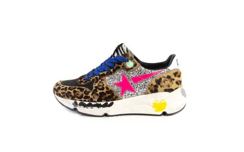 GOLDEN GOOSE RUNNING SOLE GLITTER SNEAKERS