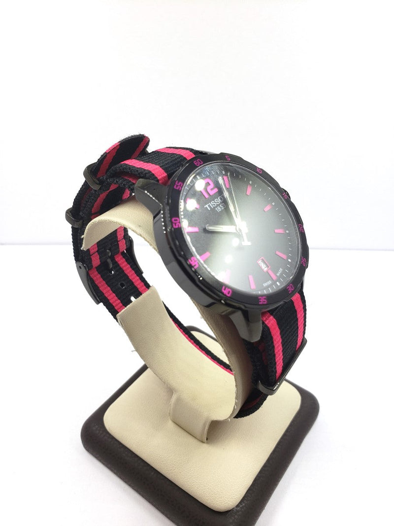 TISSOT Lady's Wristwatch QUICKSTER BLACK/PINK UNISEX WATCH