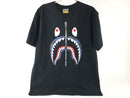 A BATHING APE A BATHING APE STAR SHARK ZIP PRINT TEE PURPLE