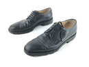 SALVATORE FERRAGAMO BRUSHED LEATHER LACE-UPS, SZ 10, BLACK, SIGINIFICANT WEAR VI