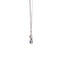 DIAMOND & SAPPHIRE NECKLACE 2.93G 14K-W/G, 1-OVAL CUT SAPPHIRE 0.49CTW, 3-ROUND