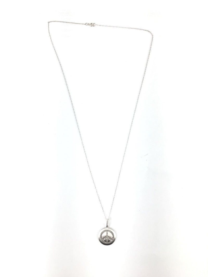 Diamond Peace Necklace 25 Diamonds .125 Carat T.W. 10K White Gold 2.42g