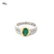 Emerald Lady's Stone & Diamond Ring 6 Diamonds .18 Carat T.W. 14K White Gold