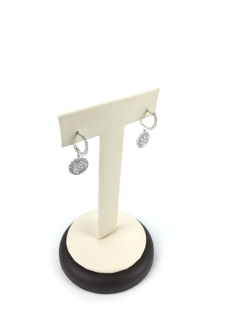 Gold-Diamond Earrings 62 Diamonds .62 Carat T.W. 10K White Gold 2.16g