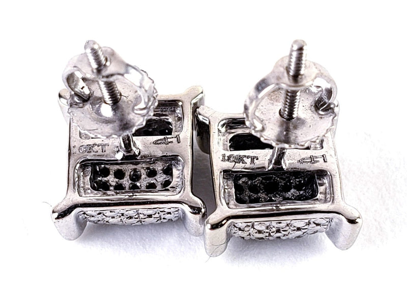 Diamond Earrings 100 Diamonds .30 Carat T.W. 14K White Gold 2.67g