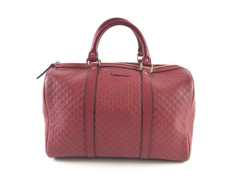 GUCCI MICROGUCCISSIMA MEDIUM JOY BOSTON SATCHEL RED