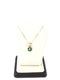 DIAMOND & EMERALD NECKLACE, 2.96G 572-Y/G, 4-ROUND BRILLIANT CUT DIAMOND 0.08CTW