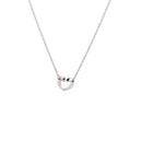 TIFFANY & CO. PALOMA PICASSO OPEN HEART DIAMOND NECKLACE 2.67G 18K-W/G, 2-ROUND