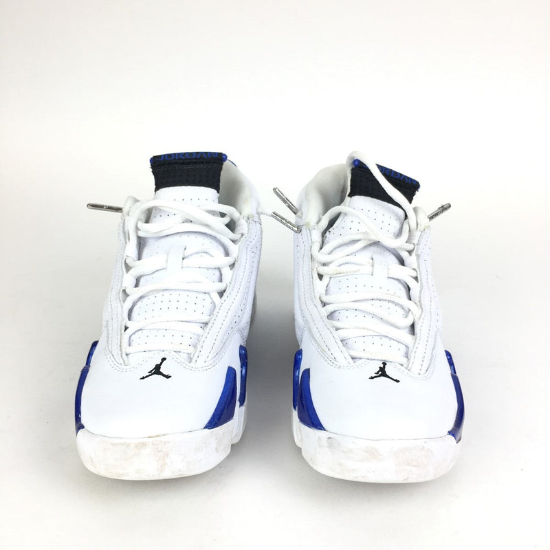 JORDAN 14 RETRO WHITE HYPER ROYAL SNEAKERS (GS) SIZE 5.5Y