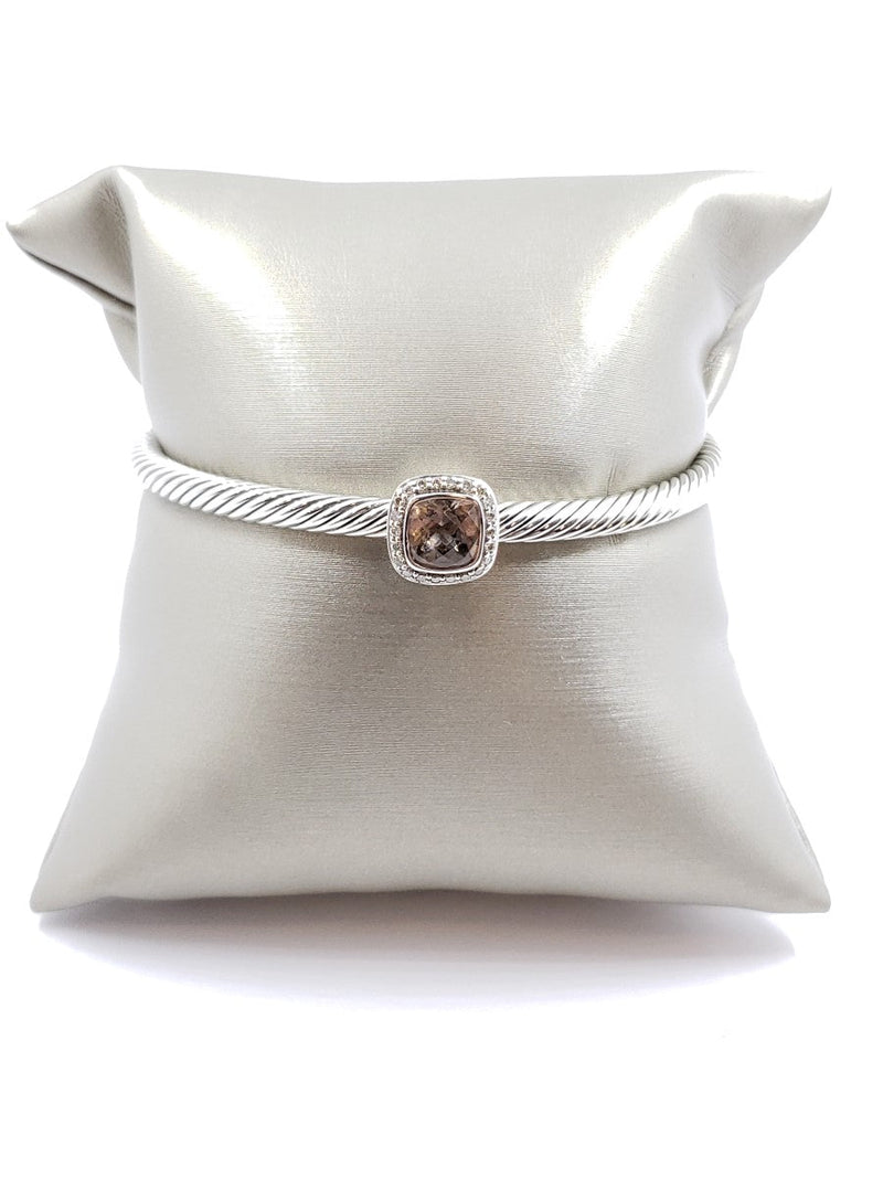 David Yurman Morganite Silver-Diamond & Stone Bracelet