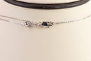 Sapphire Diamond Necklace 23 Diamonds .23 Carat T.W. 18K White Gold