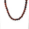 TIGER'S EYE MEN'S BEAD NECKLACE W/STERLING SILVER 24"