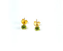 Peridot Gold-Stone Earrings 10K Yellow Gold 0.4g