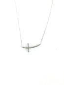 Diamond Necklace 10 Diamonds .10 Carat T.W. 14K White Gold 1.58g