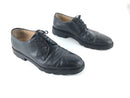 SALVATORE FERRAGAMO BRUSHED LEATHER LACE-UPS, SZ 10, BLACK, SIGINIFICANT WEAR VI