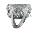 CHANEL METALLIC COATED CANVAS UNLIMITED LIGNE SHOULDER BAG SILVER/BLACK (WOR) 270