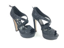 MIU MIU BLACK CRYTAL ZIP BACK HEELS