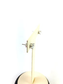 Gold-Diamond Earrings 2 Diamonds 1.10 Carat T.W. 14K White Gold 1.22g