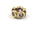 Pandora Gold Aquamarine Circle Spacer Charm 14K Yellow Gold 1.75g